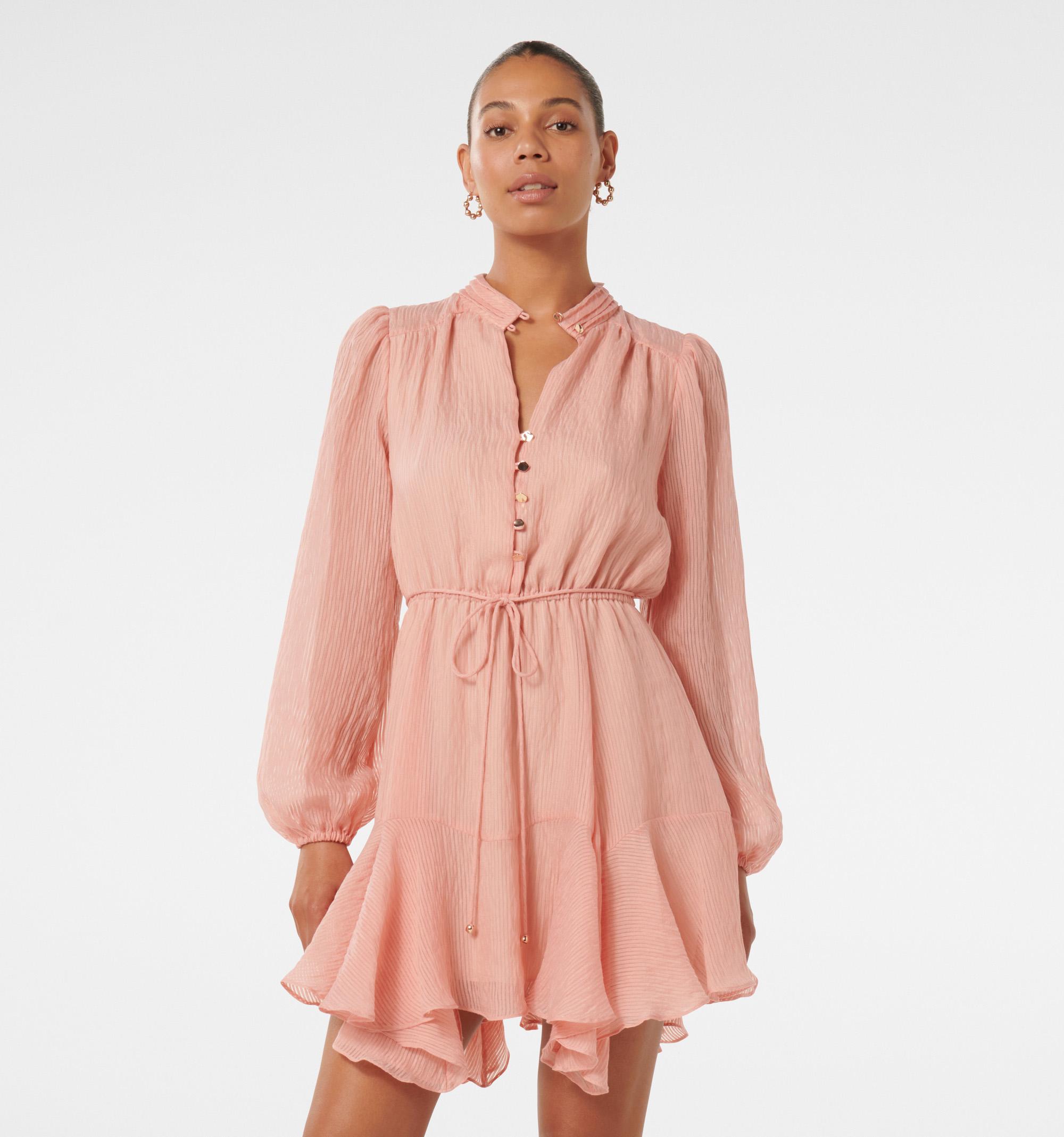 Cathee Long Sleeve Asymmetrical Mini Dress