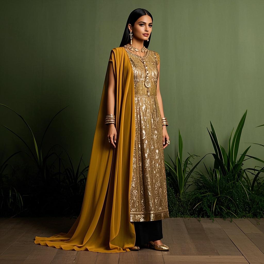 Chiffon Indo-Western Set with Foil Print.jpg