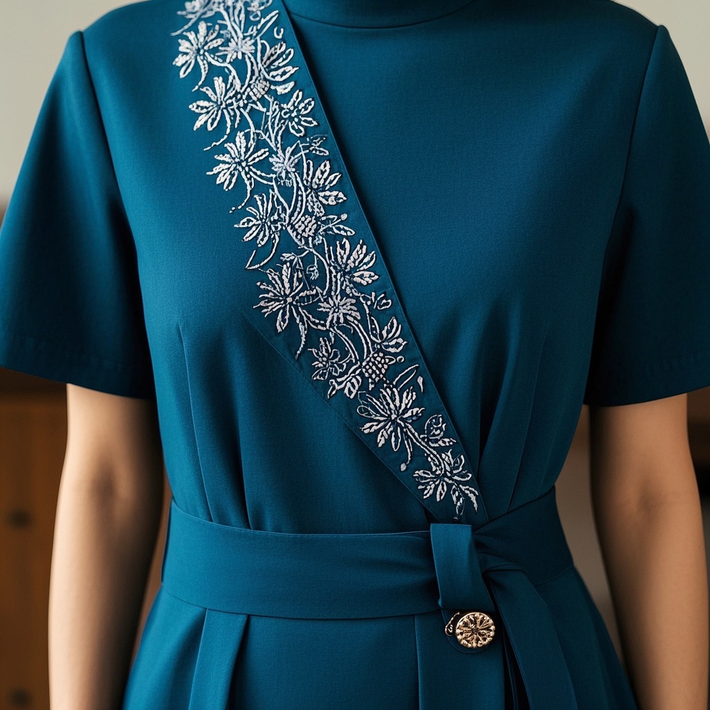 Classic Asymmetric Dress with Thread Embroidery.jpg