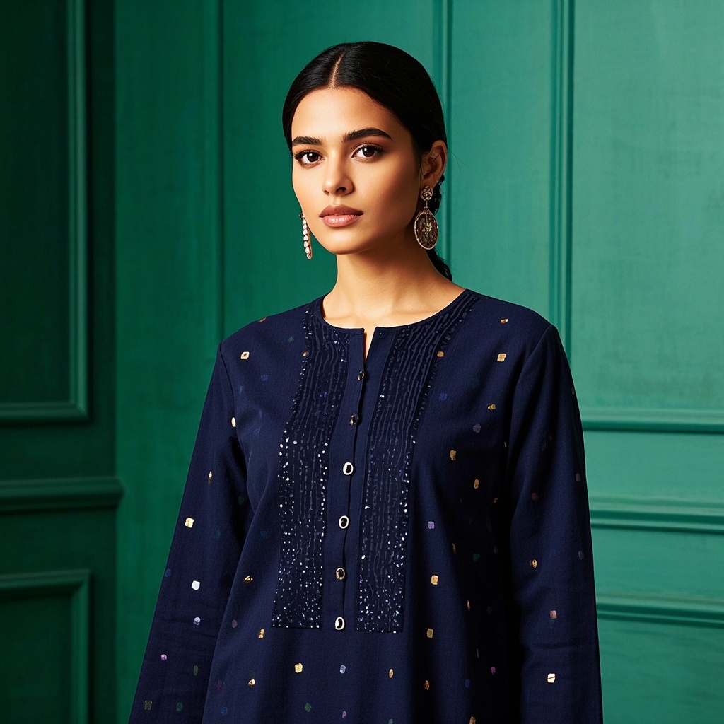 Cotton Blazer Kurti with Foil Print.jpg
