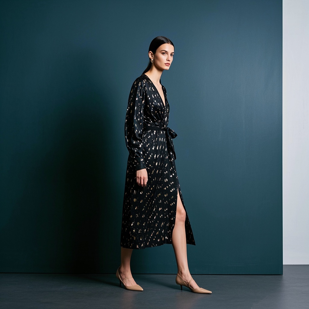 Cotton Wrap Dress with Foil Print.jpg