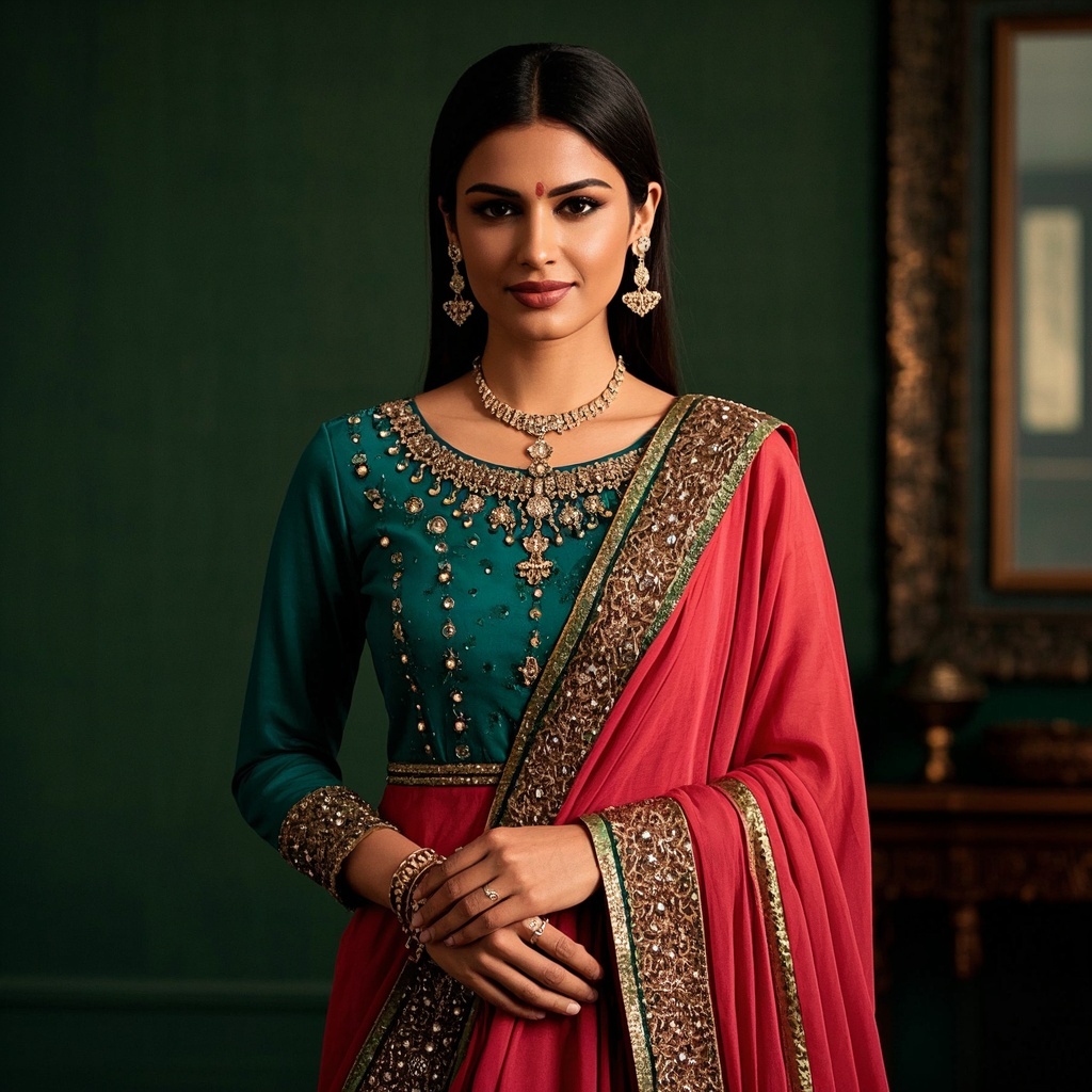 Designer Indo-Western Set with Mirror Embellishment.jpg