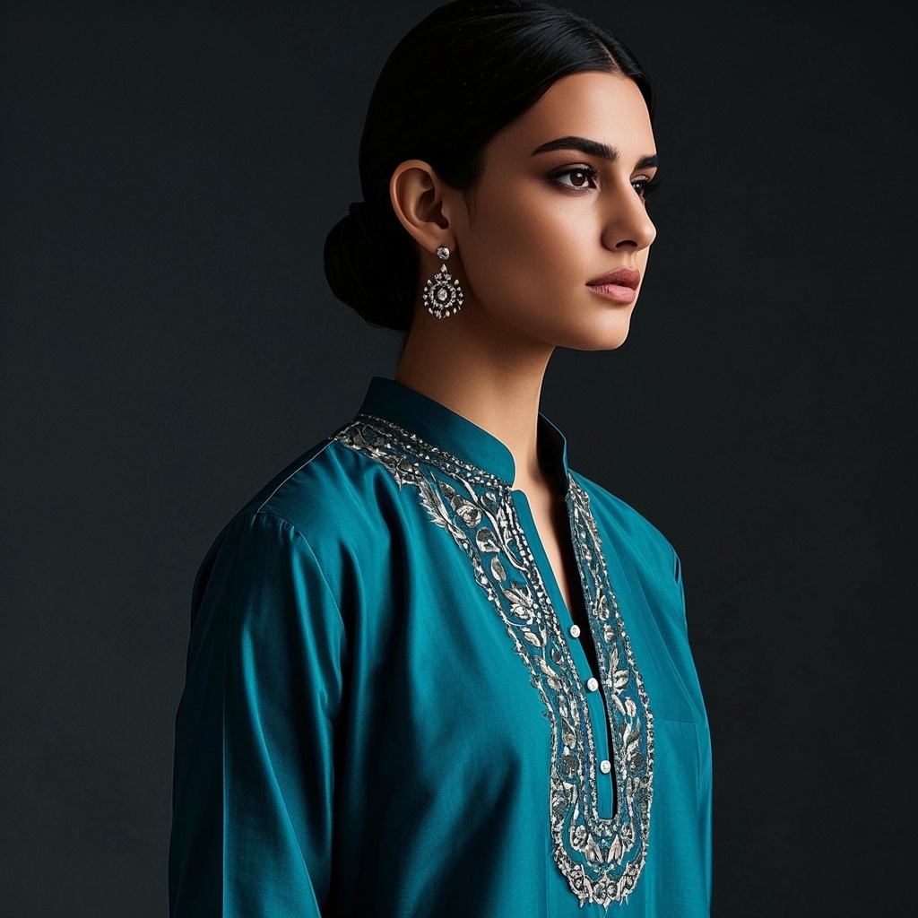 Elegant Overlay Kurta with Foil Print.jpg