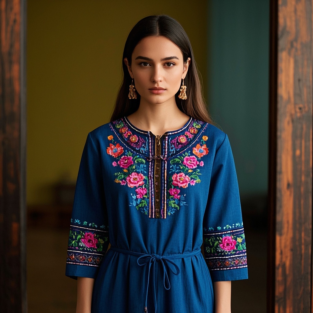 Embroidered Ethnic Jumpsuit with Floral Print.jpg