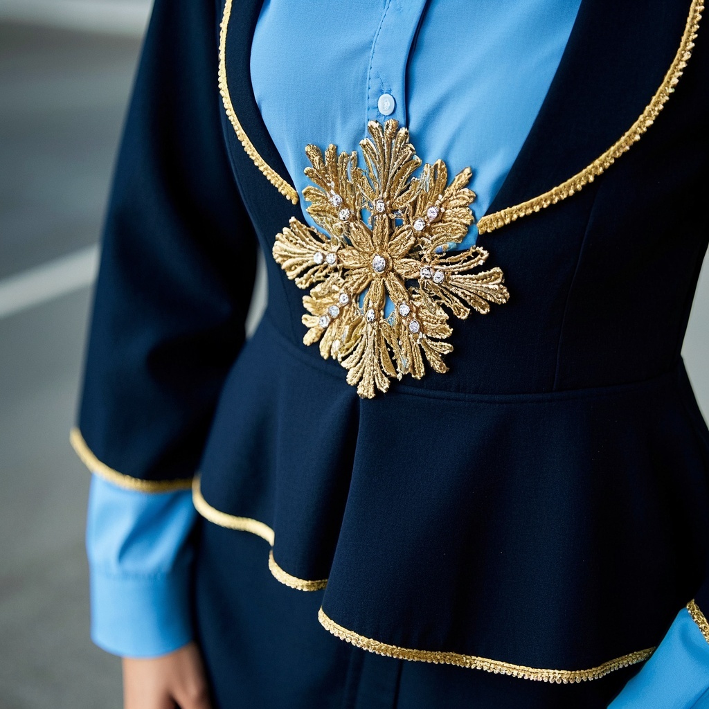Embroidered Peplum Top with Gold Border.jpg
