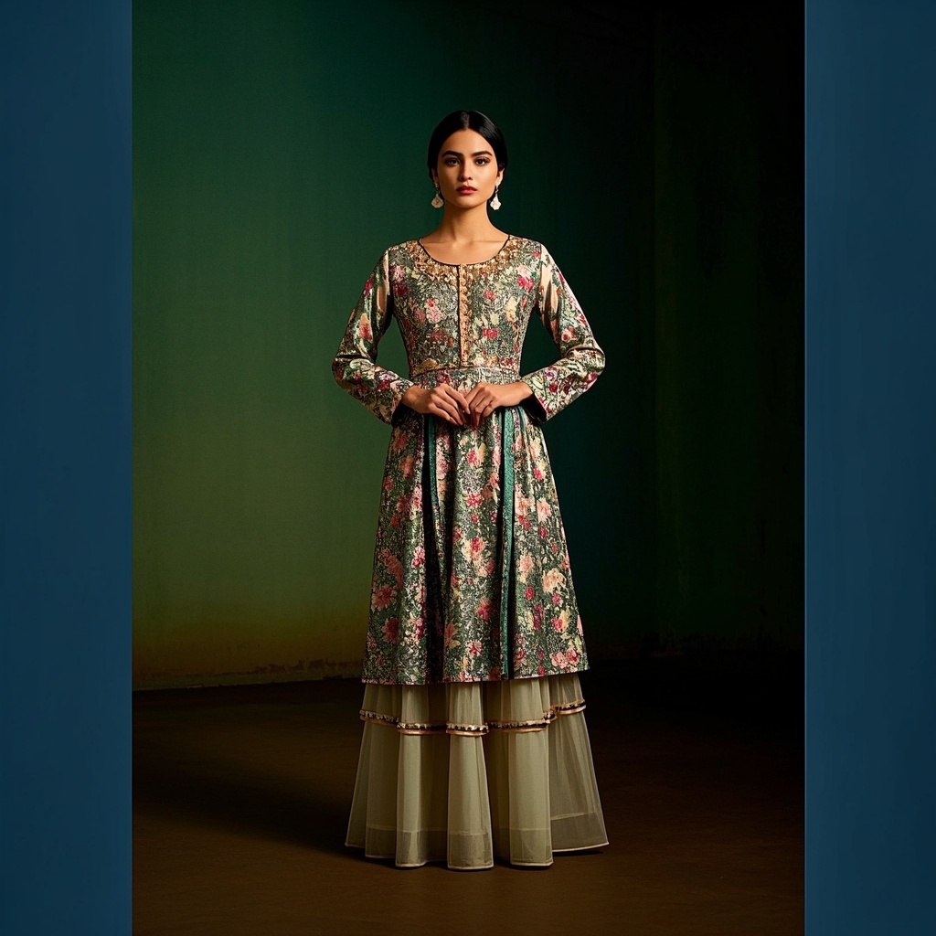 Floral Layered Dress with Zari Work.jpg
