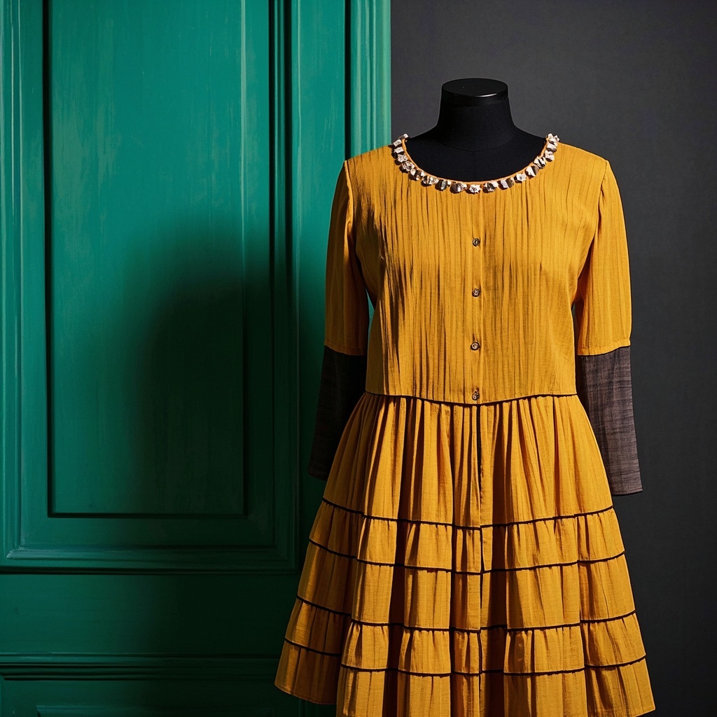 Handloom Layered Dress with Mirror Embellishment.jpg