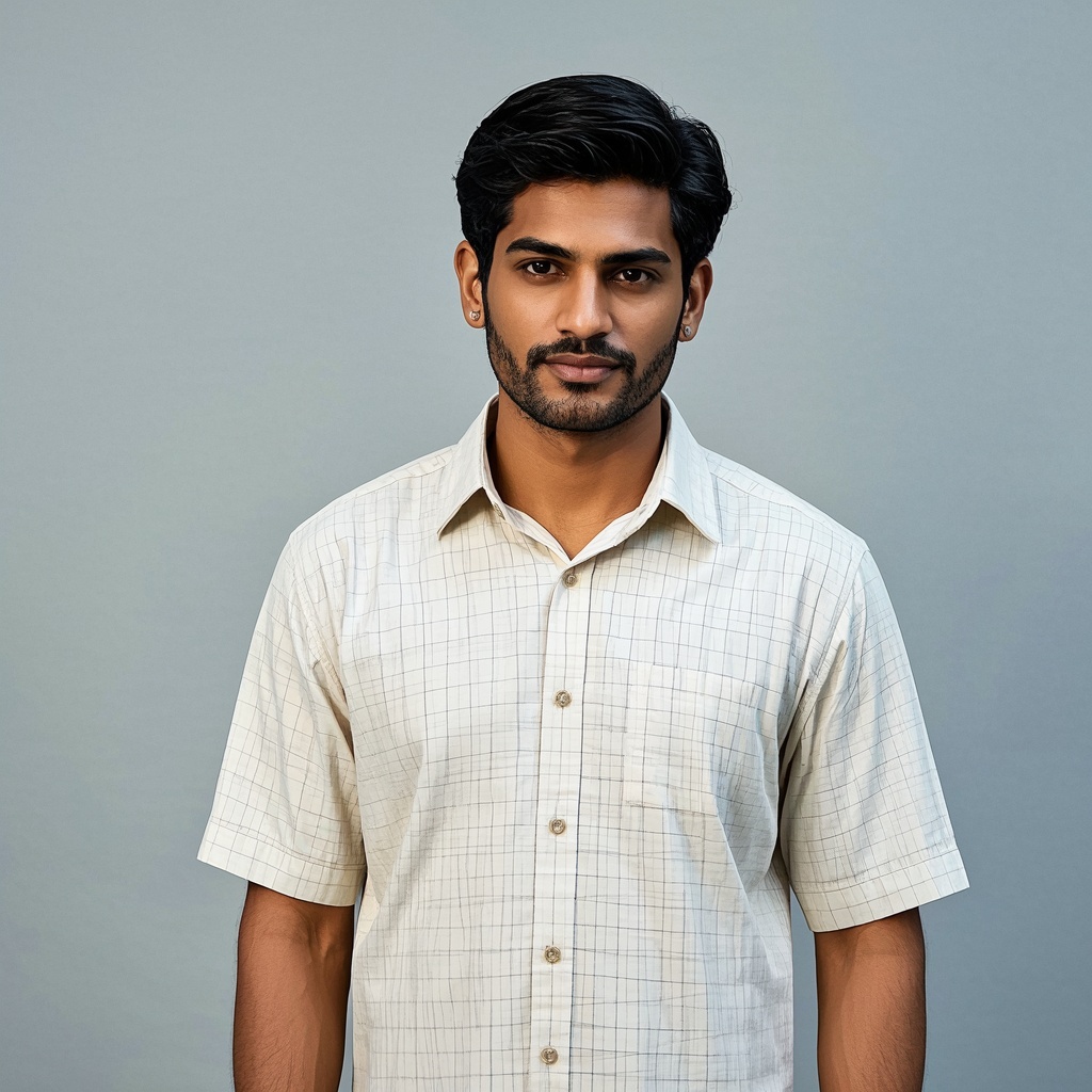 Male Cream Short sleeve Plaid