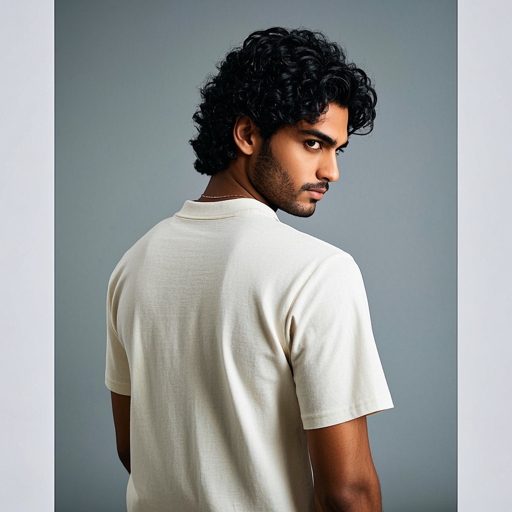 Male Cream Short sleeve solid