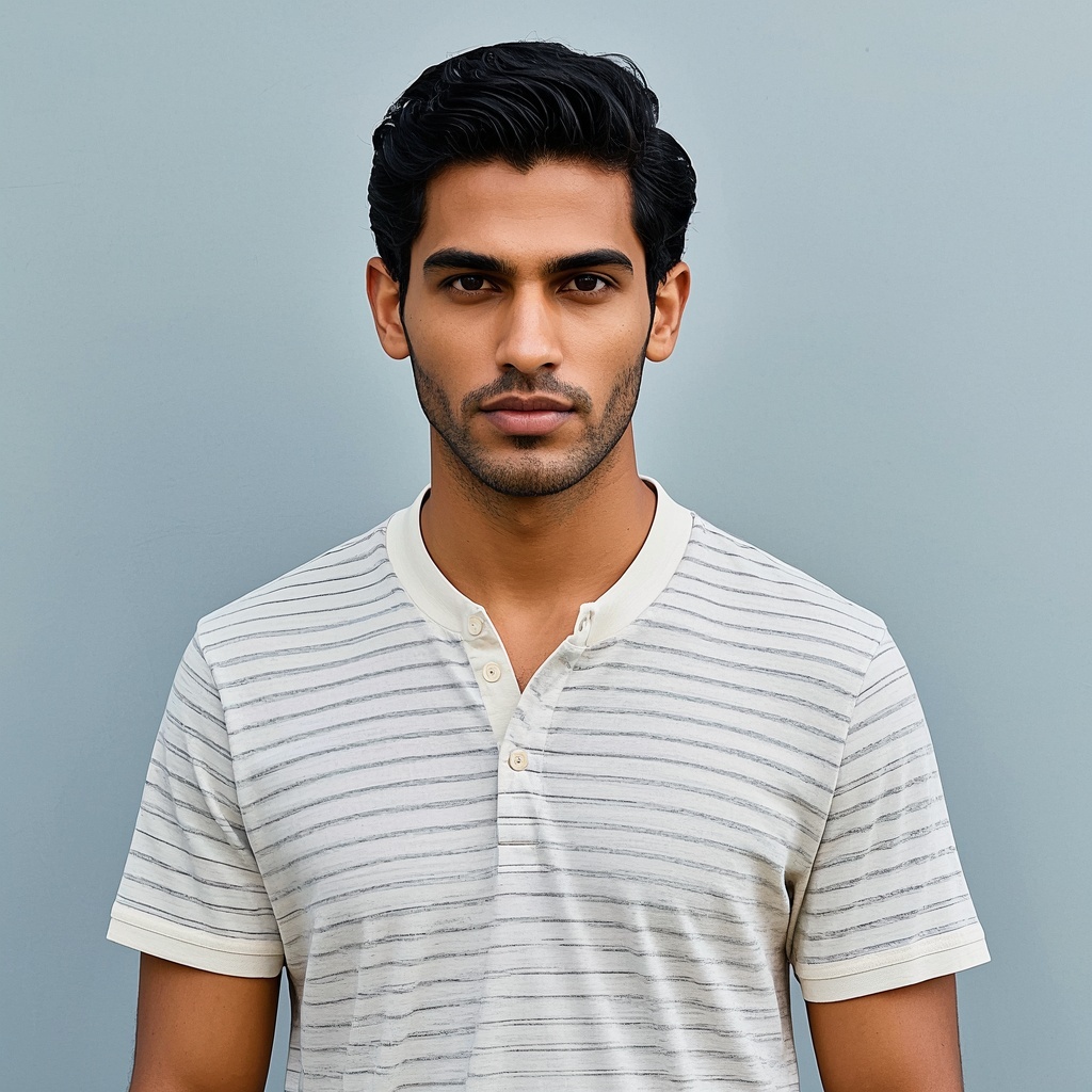 Male Cream T-shirt stripe