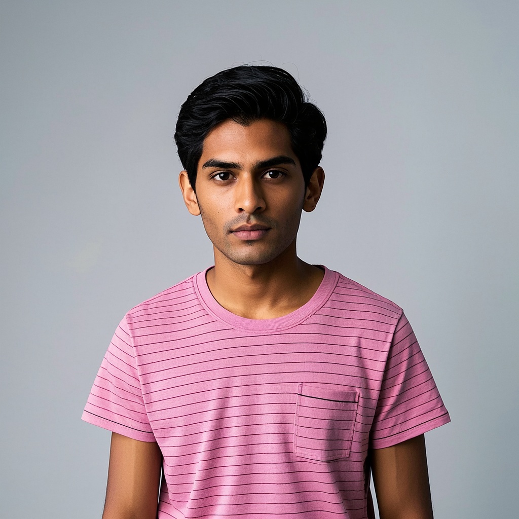 Male Pink T-shirt stripe