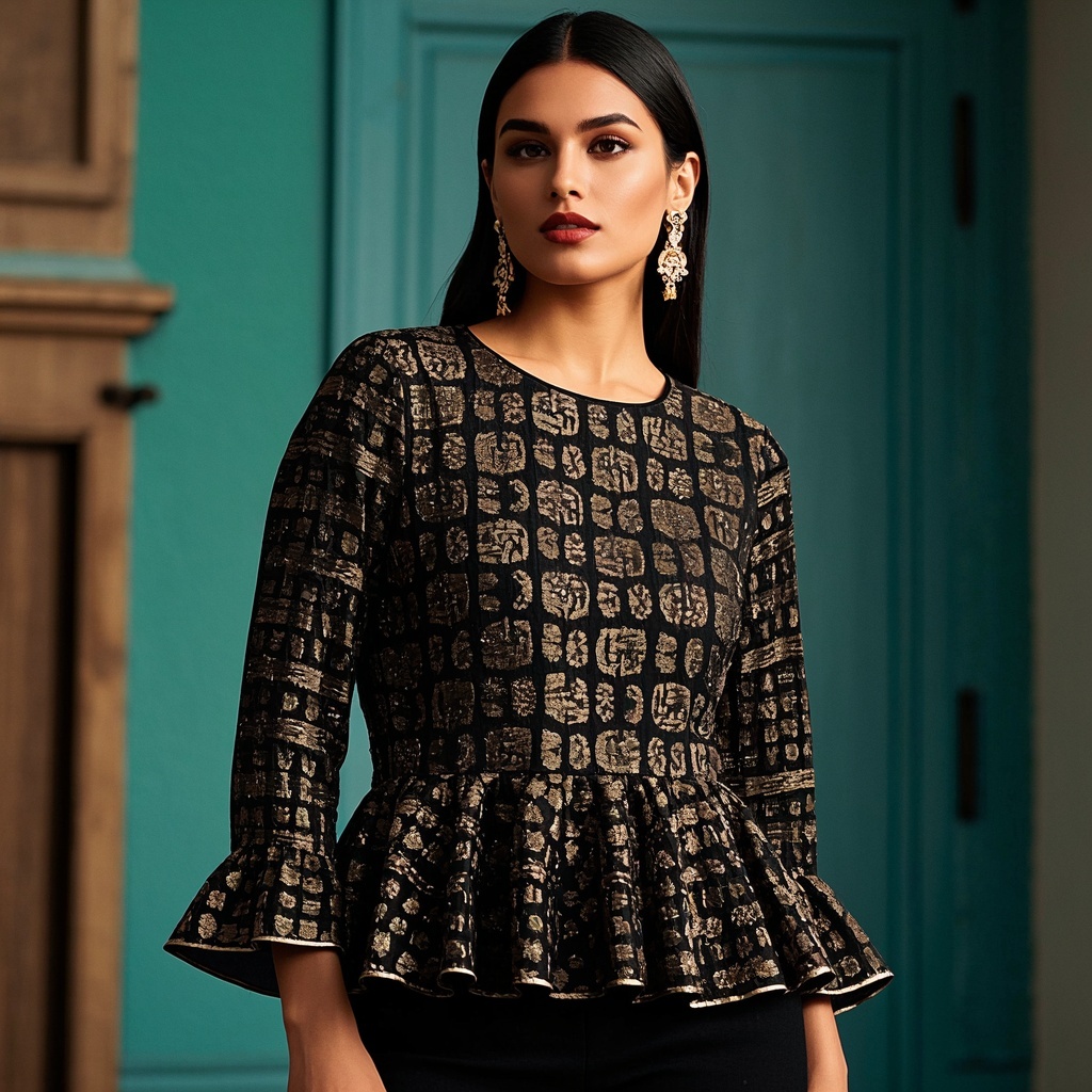 Printed Peplum Top with Zari Work.jpg