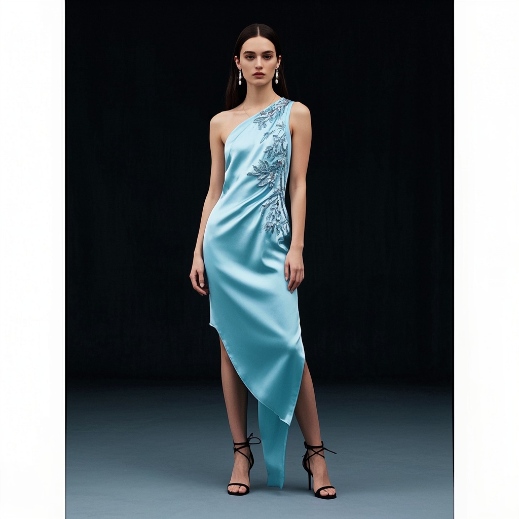 Silk Asymmetric Dress with Thread Embroidery.jpg