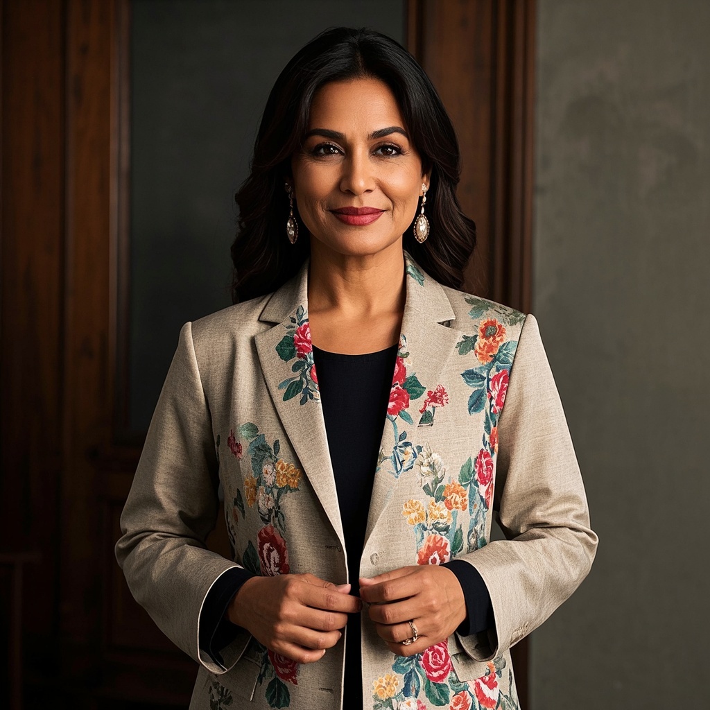 Textured Blazer Kurti with Floral Print.jpg
