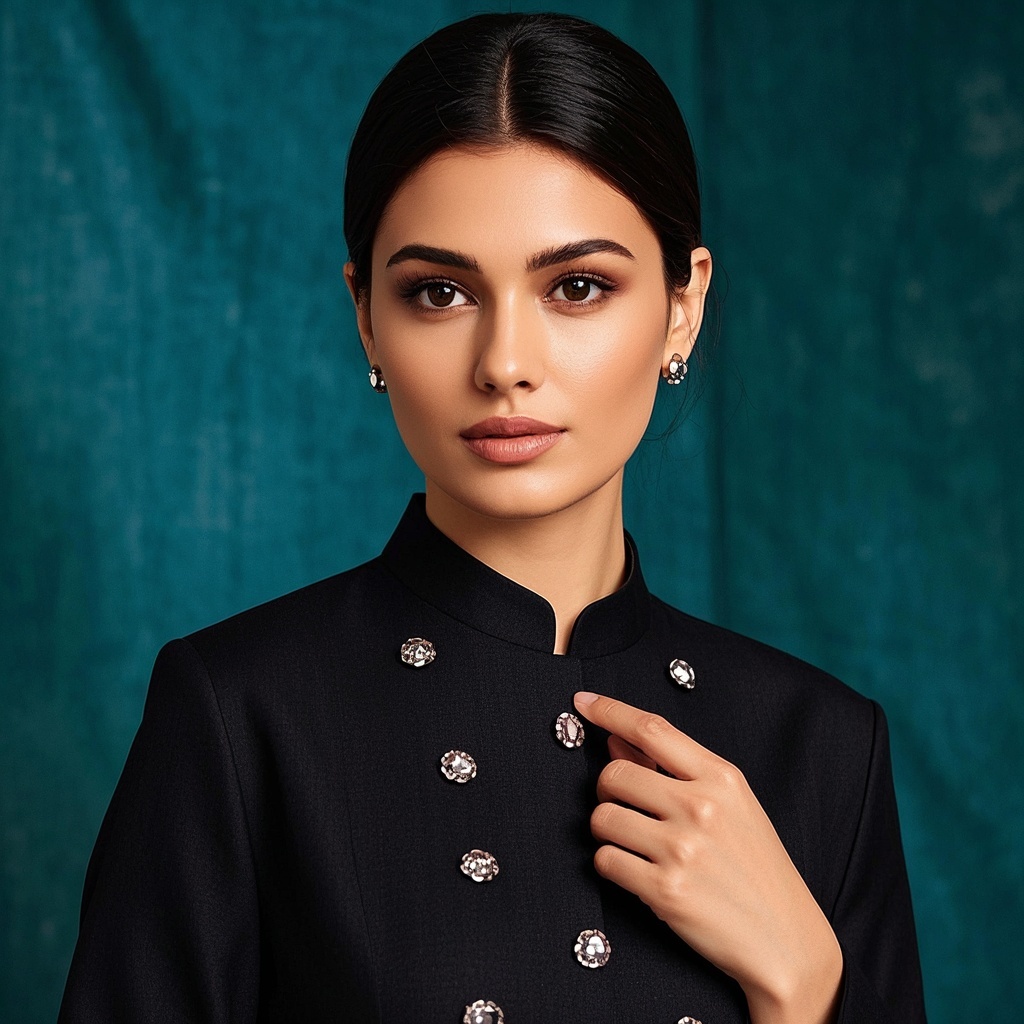 Textured Blazer Kurti with Mirror Embellishment.jpg